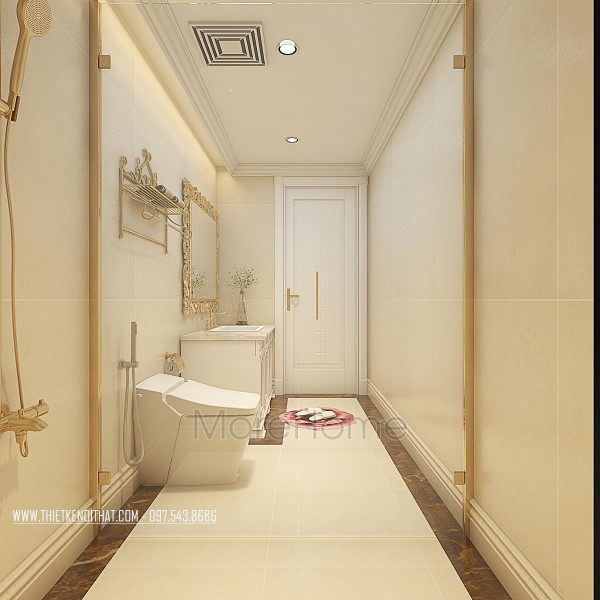 Thiết kế nội thất phòng tắm, nhà vệ sinh chung cư cao cấp Royal City - Chị Hà